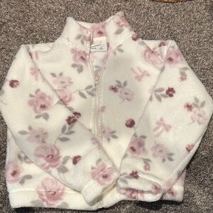 Hollister Floral Fleece Jacket - Pink and White